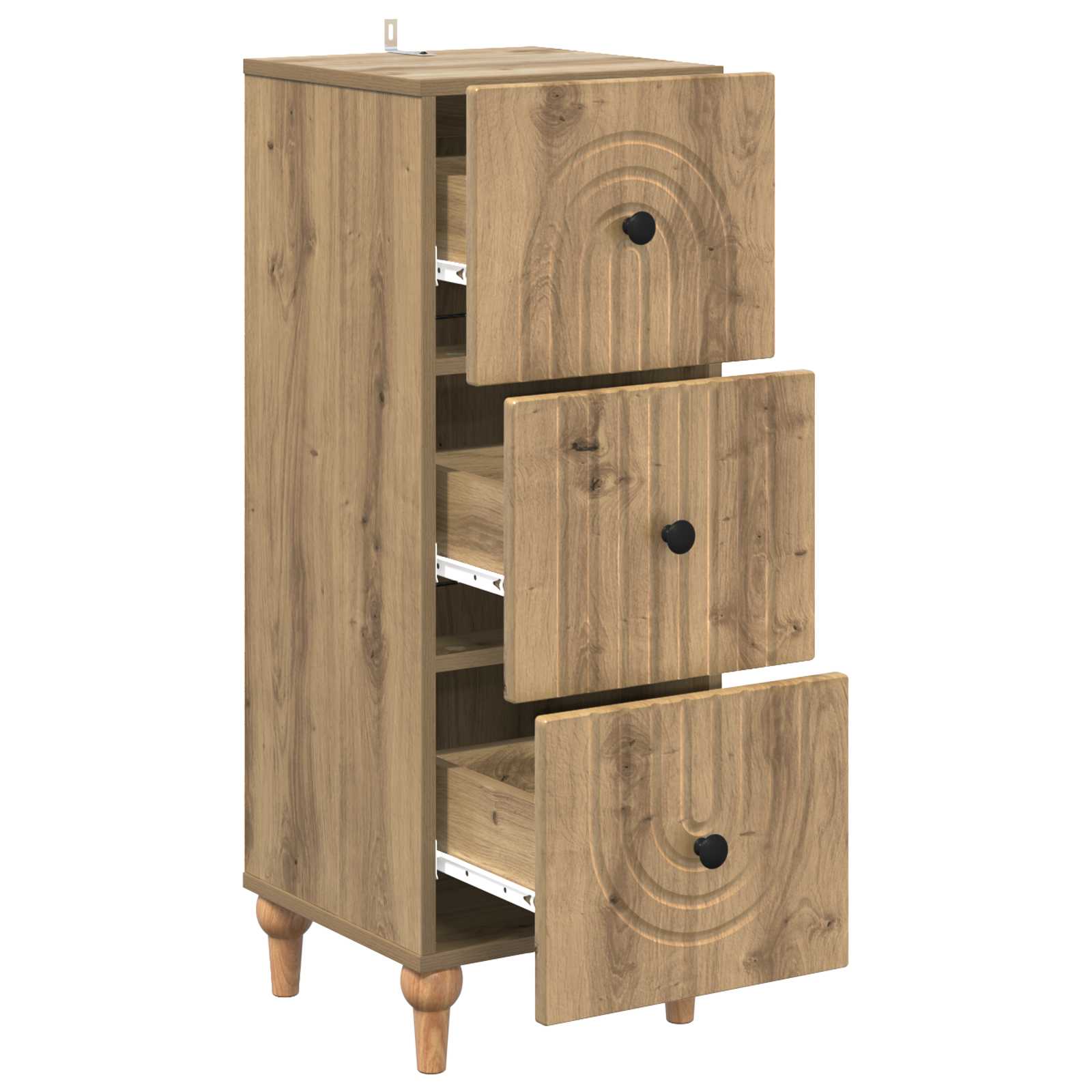 vidaXL Drawer Cabinet 33 x 34.5 x 90 cm Engineered Wood Artisan Oak 5