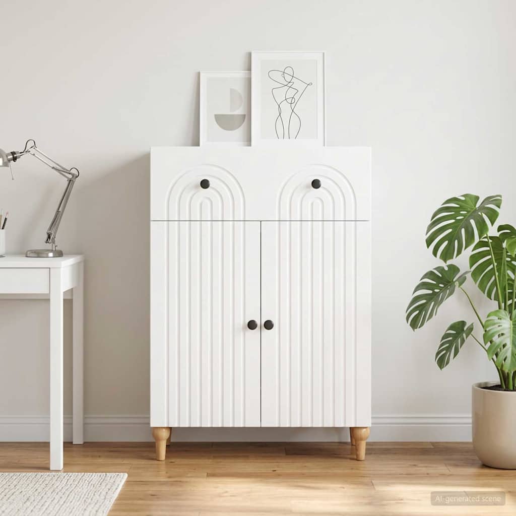 Sideboard 66 x 34.5 x 90 cm Engineered Wood White