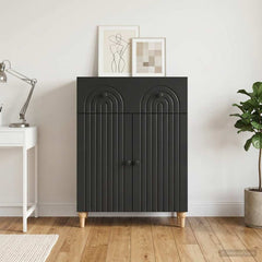 Sideboard 66 x 34.5 x 90 cm Engineered Wood Black