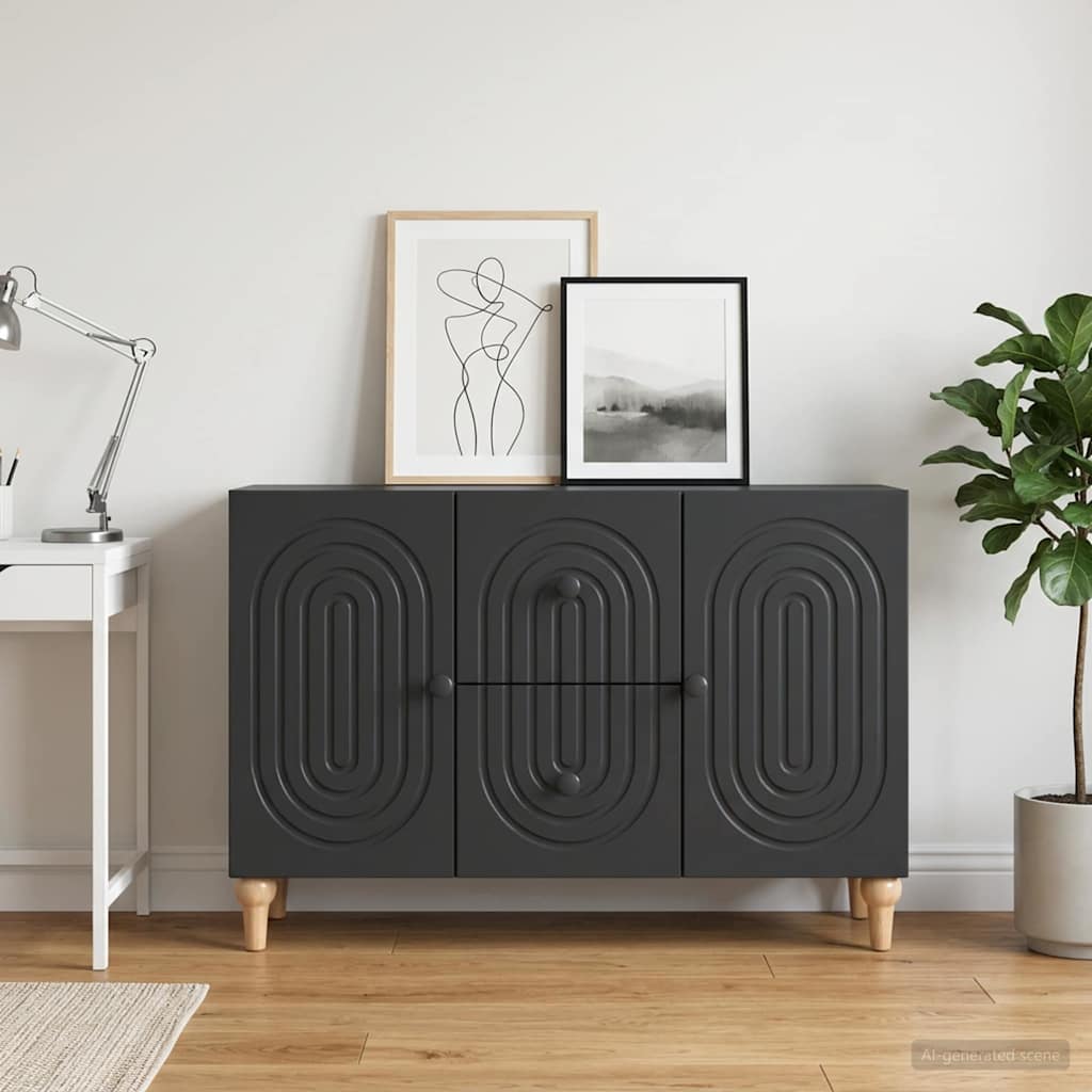 TV Cabinet 89 x 34.5 x 60 cm Engineered Wood Black