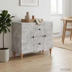 TV Cabinet 89 x 34.5 x 60 cm Engineered Wood Concrete grey