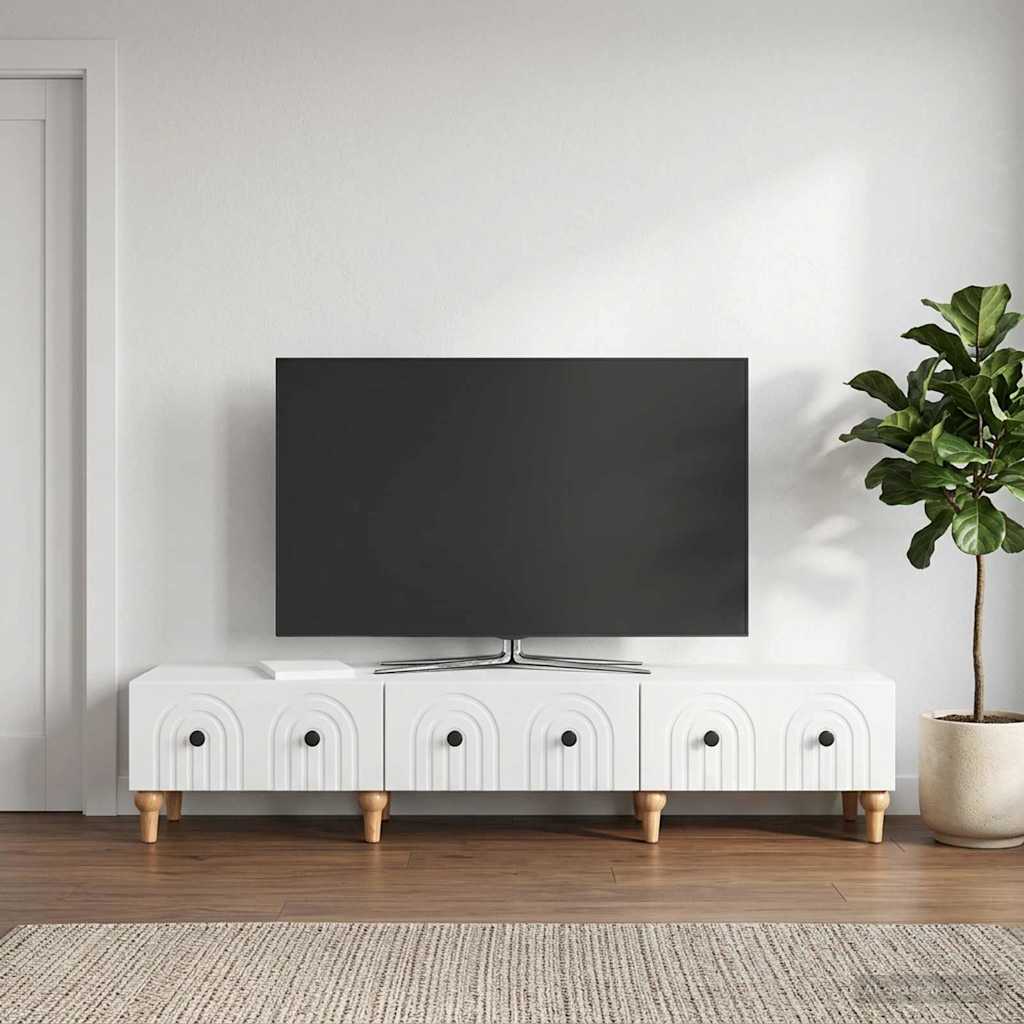 TV Cabinet 147 x 34.5 x 30 cm Engineered Wood High gloss white