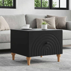 vidaXL Coffee Table with Drawer Black 49 x 50 x 40 cm Engineered Wood 1