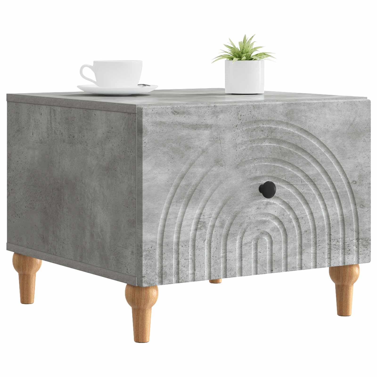 vidaXL Coffee Table Concrete Grey 49 x 50 x 40 cm Engineered Wood 3