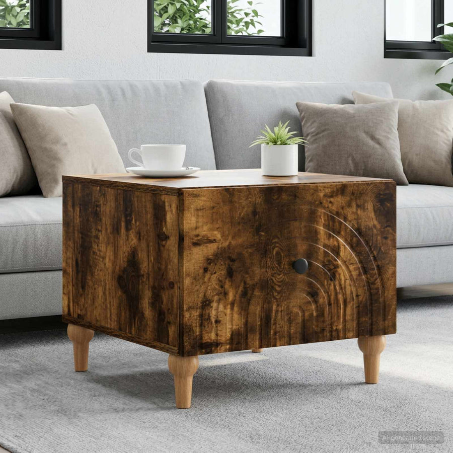 vidaXL Coffee Table Smoked Oak 49 x 50 x 40 cm Engineered Wood 1
