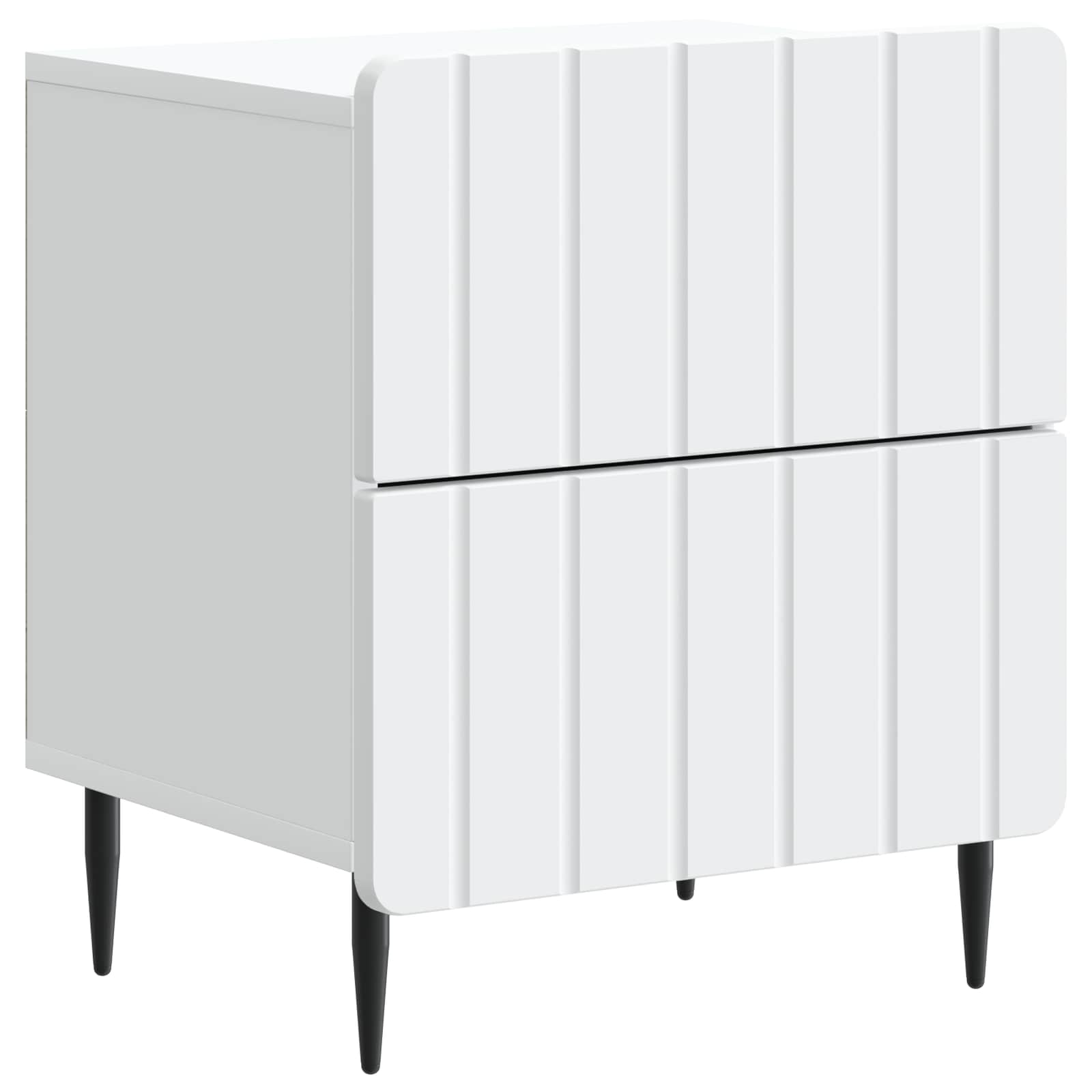vidaXL Bedside Cabinet 2 pcs White 43 x 34.5 x 49.5 cm Engineered Wood 5
