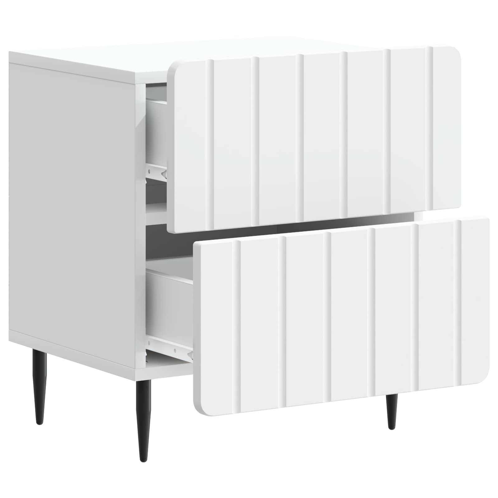 vidaXL Bedside Cabinet 2 pcs White 43 x 34.5 x 49.5 cm Engineered Wood 6