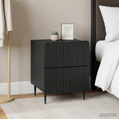 vidaXL Bedside Cabinet 2 pcs Black 43 x 34.5 x 49.5 cm Engineered Wood 1