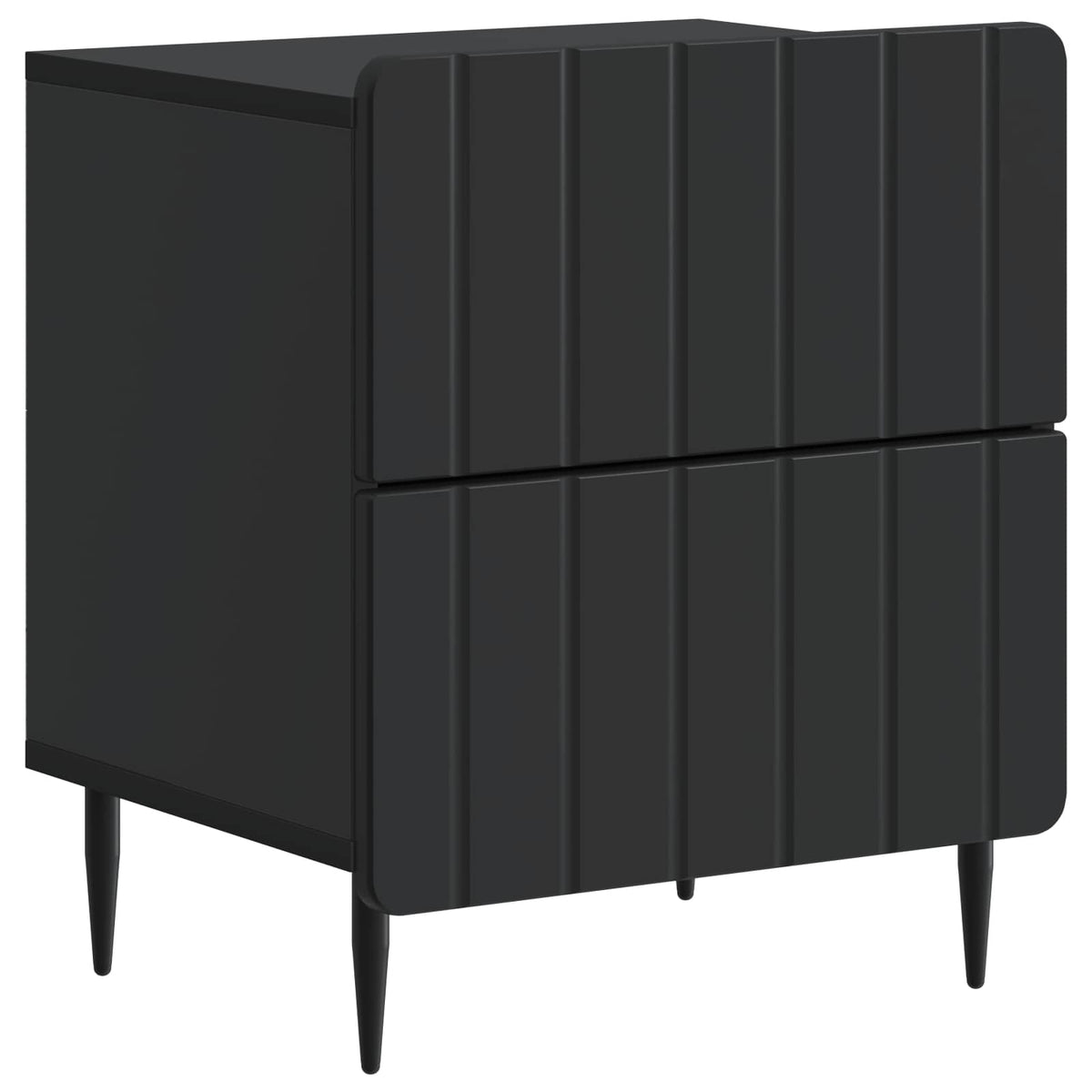 vidaXL Bedside Cabinet 2 pcs Black 43 x 34.5 x 49.5 cm Engineered Wood 5