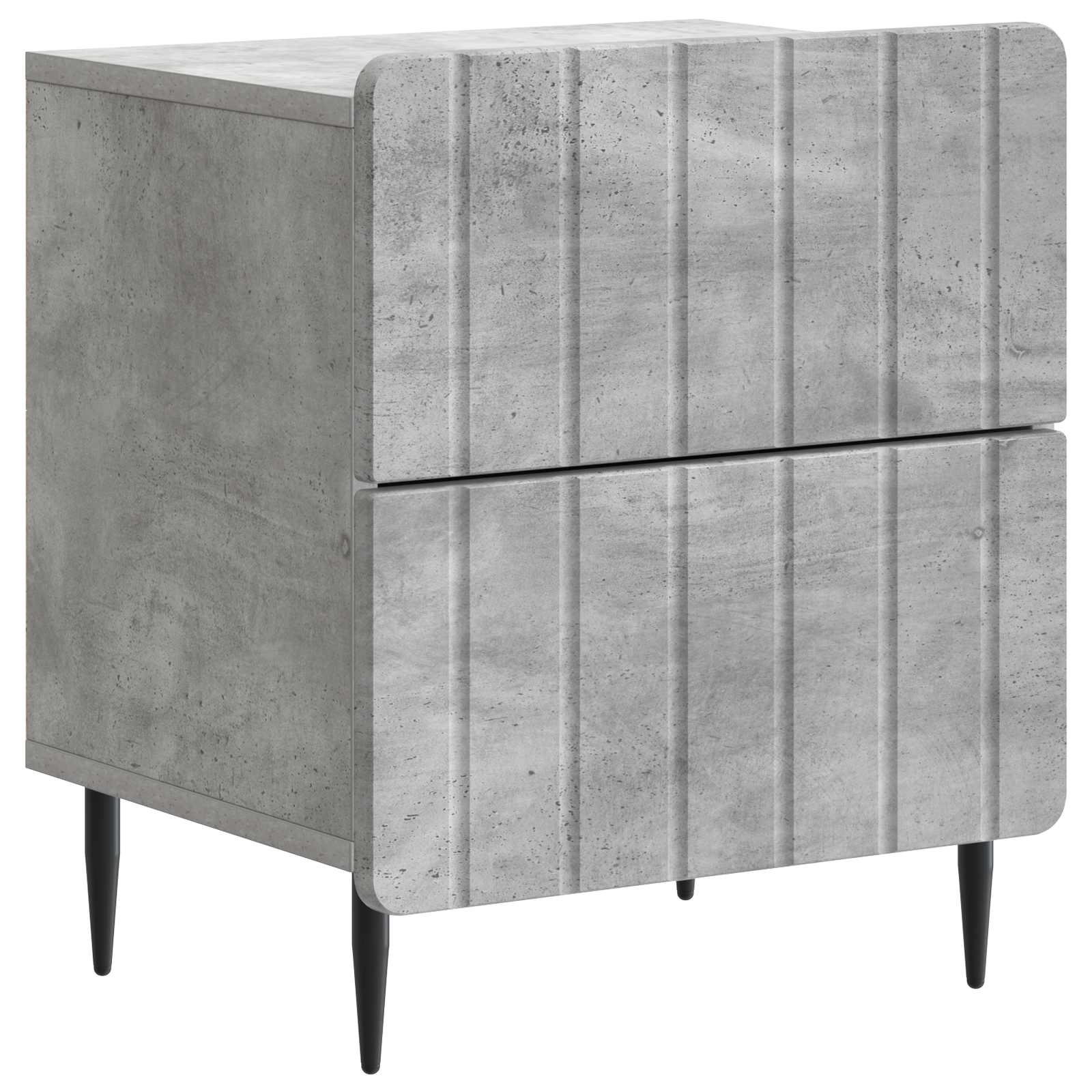 vidaXL Bedside Cabinet 2 pcs Concrete Grey 43 x 34.5 x 49.5 cm 5
