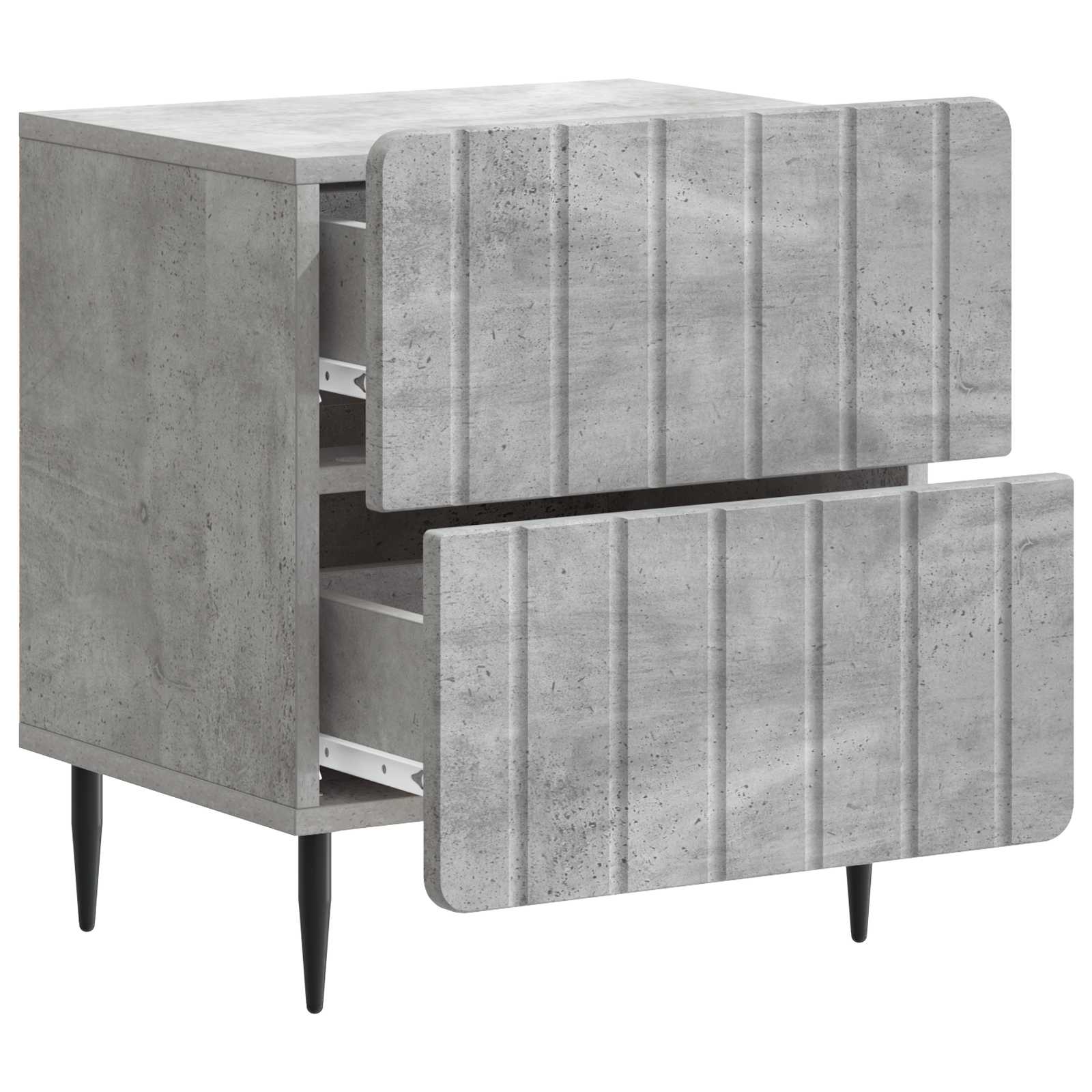 vidaXL Bedside Cabinet 2 pcs Concrete Grey 43 x 34.5 x 49.5 cm 6
