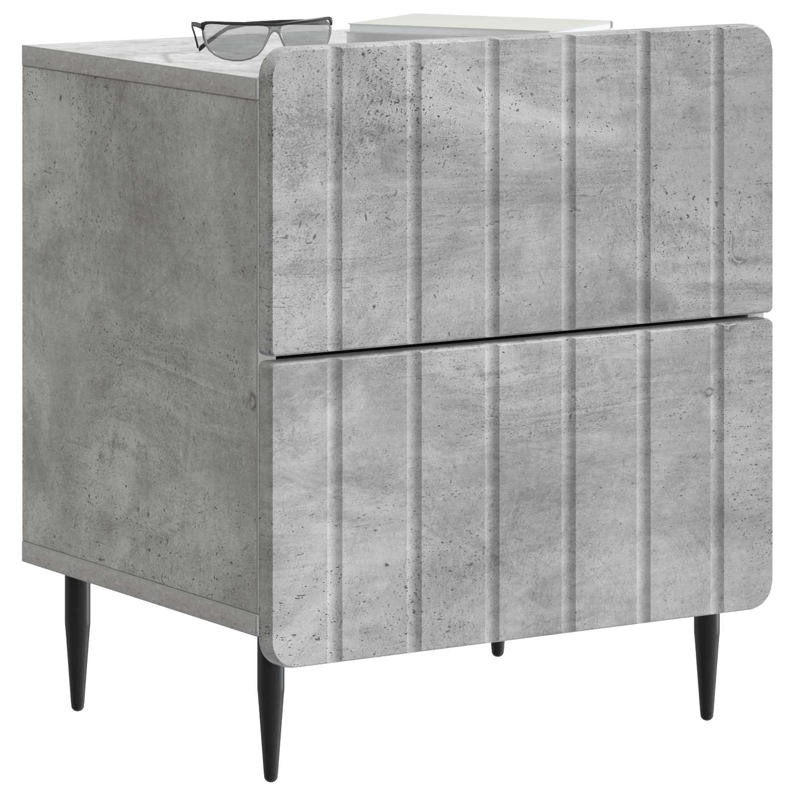 vidaXL Bedside Cabinet 2 pcs Concrete Grey 43 x 34.5 x 49.5 cm 3