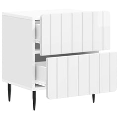vidaXL Bedside Cabinet High Gloss White 43 x 34.5 x 49.5 cm 4