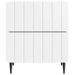 vidaXL Bedside Cabinet High Gloss White 43 x 34.5 x 49.5 cm 5