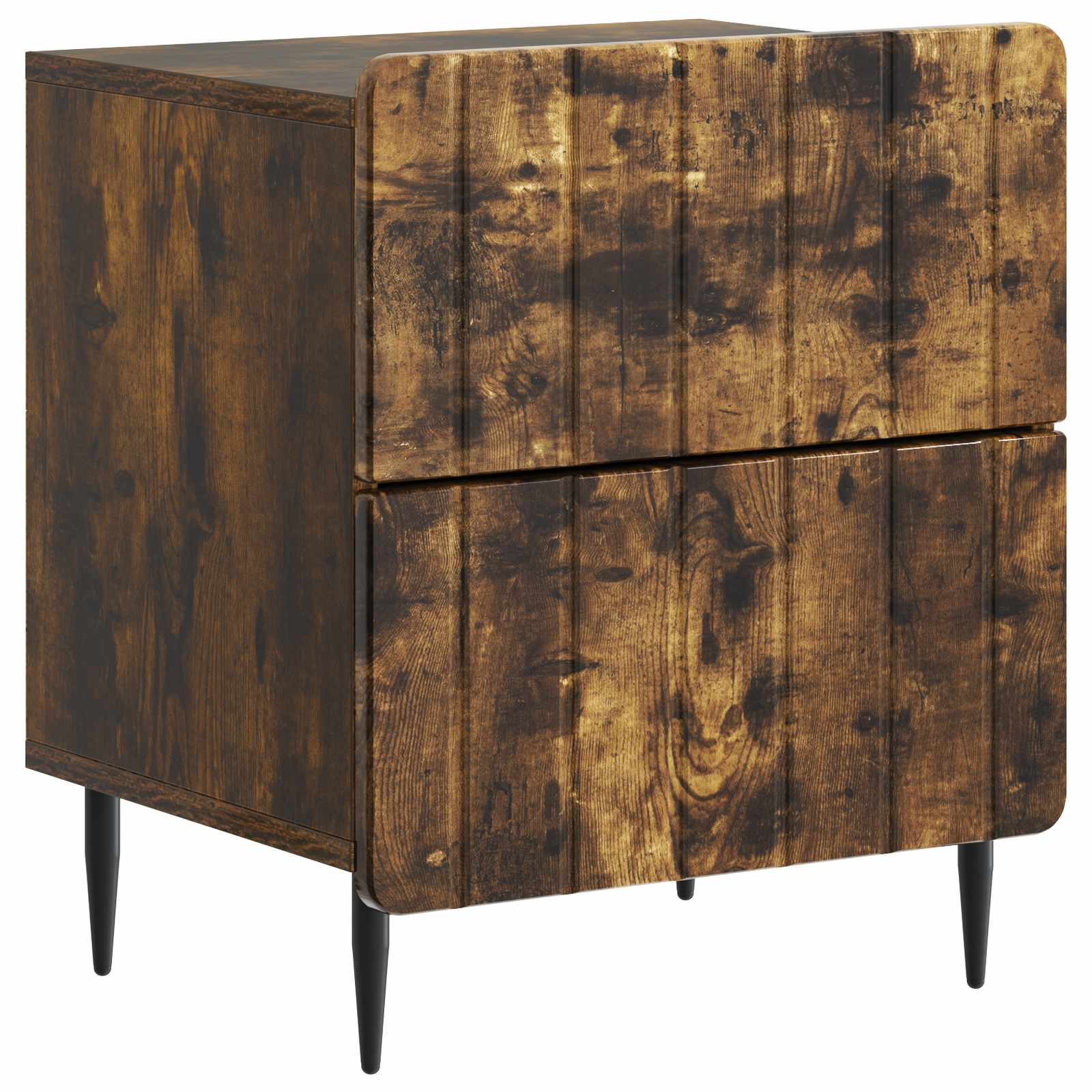 vidaXL Bedside Cabinet Smoked Oak 43 x 34.5 x 49.5 cm Engineered Wood 2