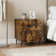 vidaXL Bedside Cabinet 2 pcs Smoked Oak 43 x 34.5 x 49.5 cm 1