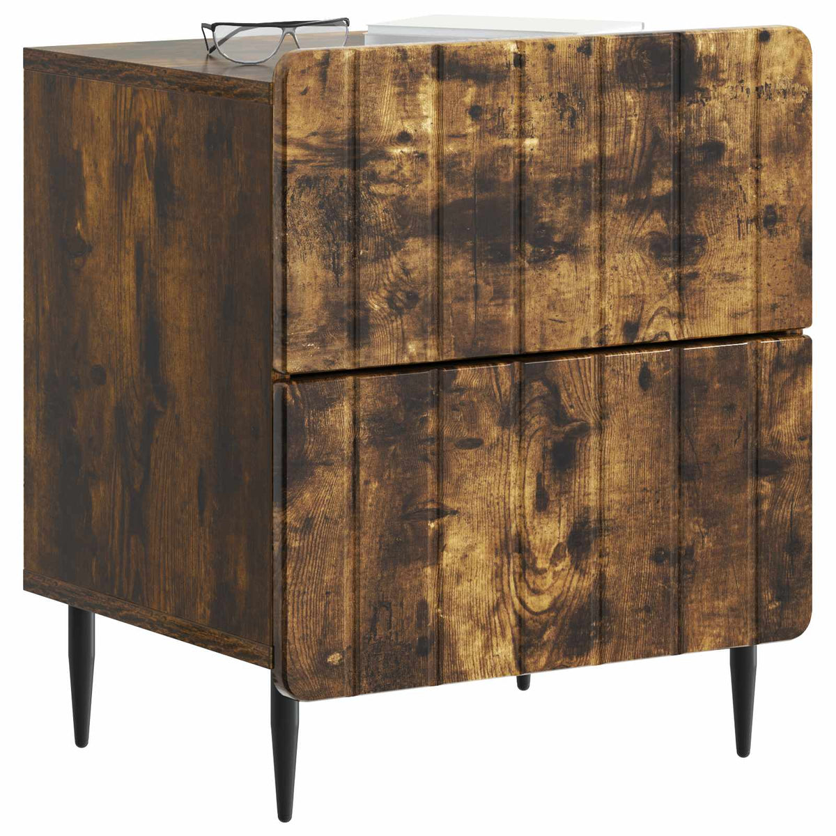 vidaXL Bedside Cabinet 2 pcs Smoked Oak 43 x 34.5 x 49.5 cm 3