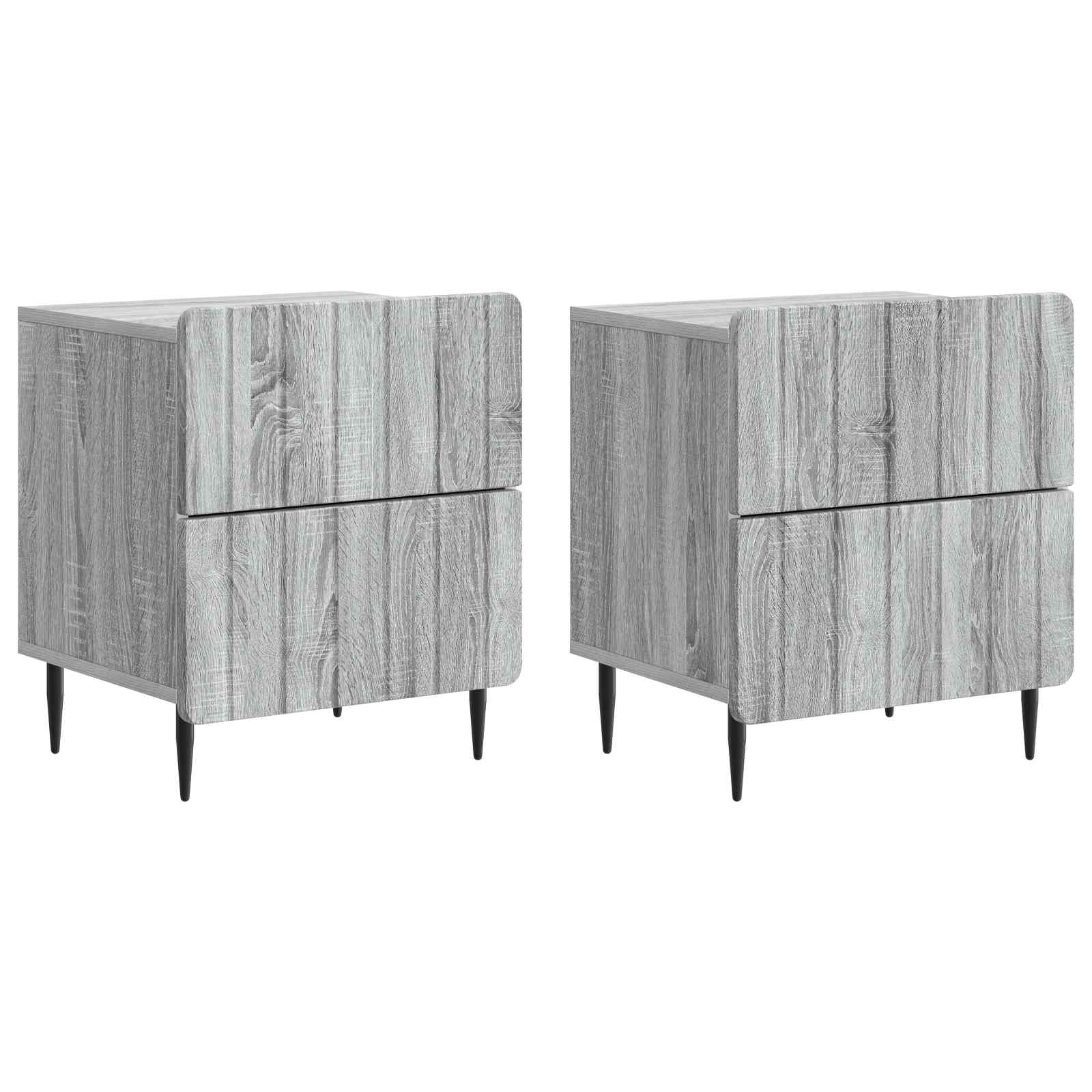 vidaXL Bedside Cabinet 2 pcs Grey Sonoma 43 x 34.5 x 49.5 cm 2