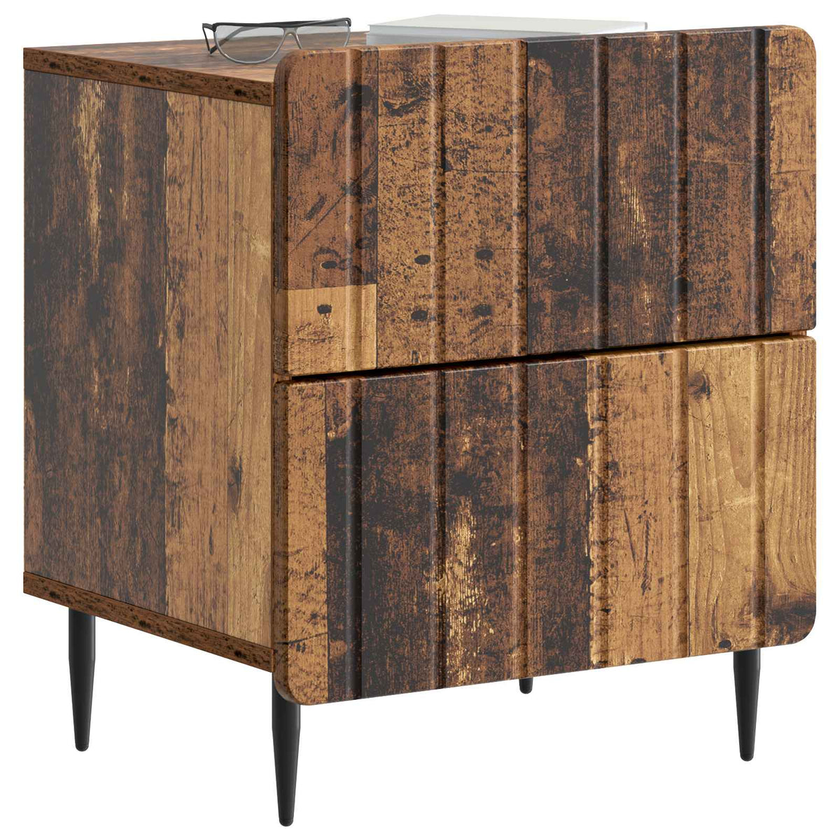 vidaXL Bedside Cabinet 2 pcs Old Wood 43 x 34.5 x 49.5 cm 3