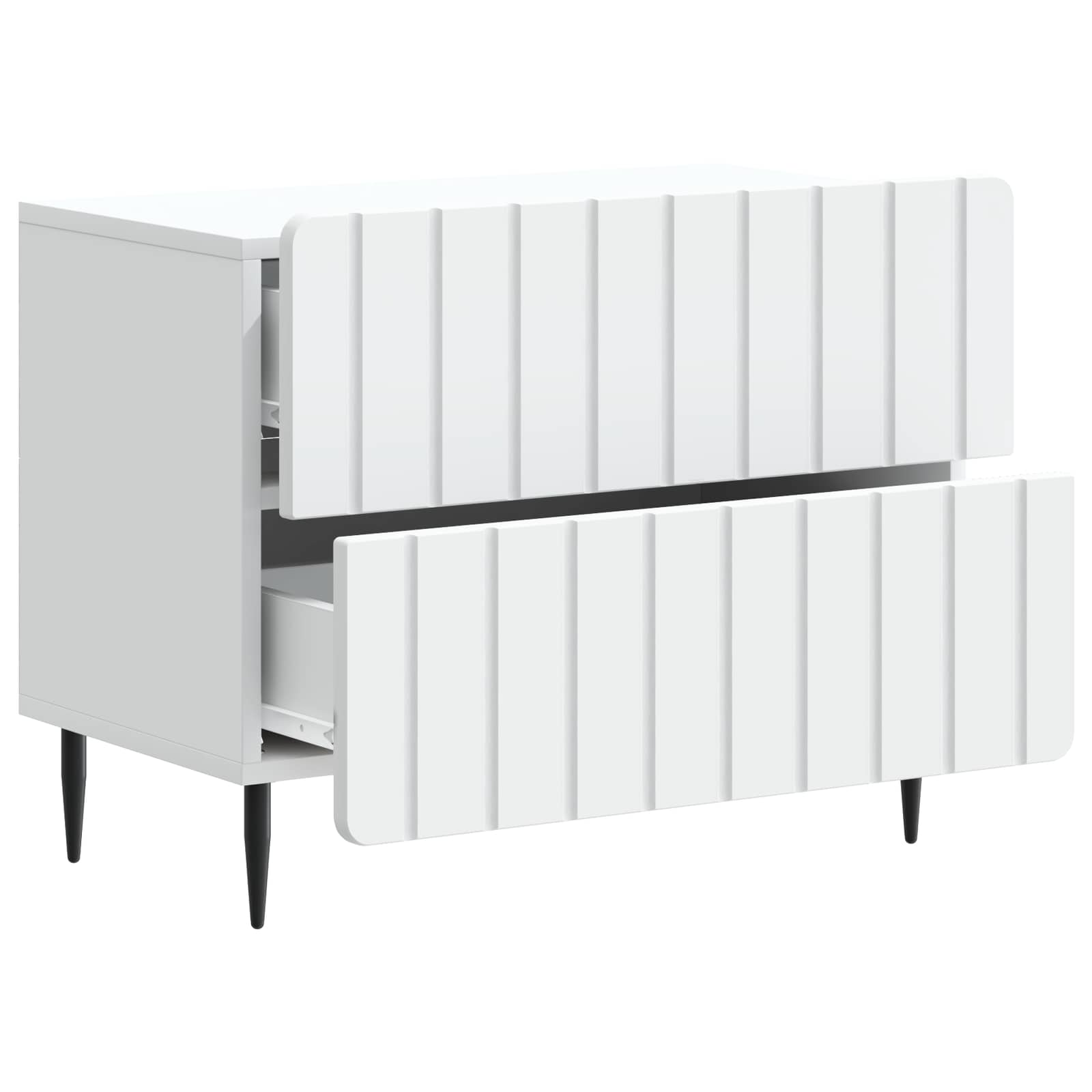 vidaXL Bedside Cabinet White 62 x 34.5 x 49.5 cm Engineered Wood 4
