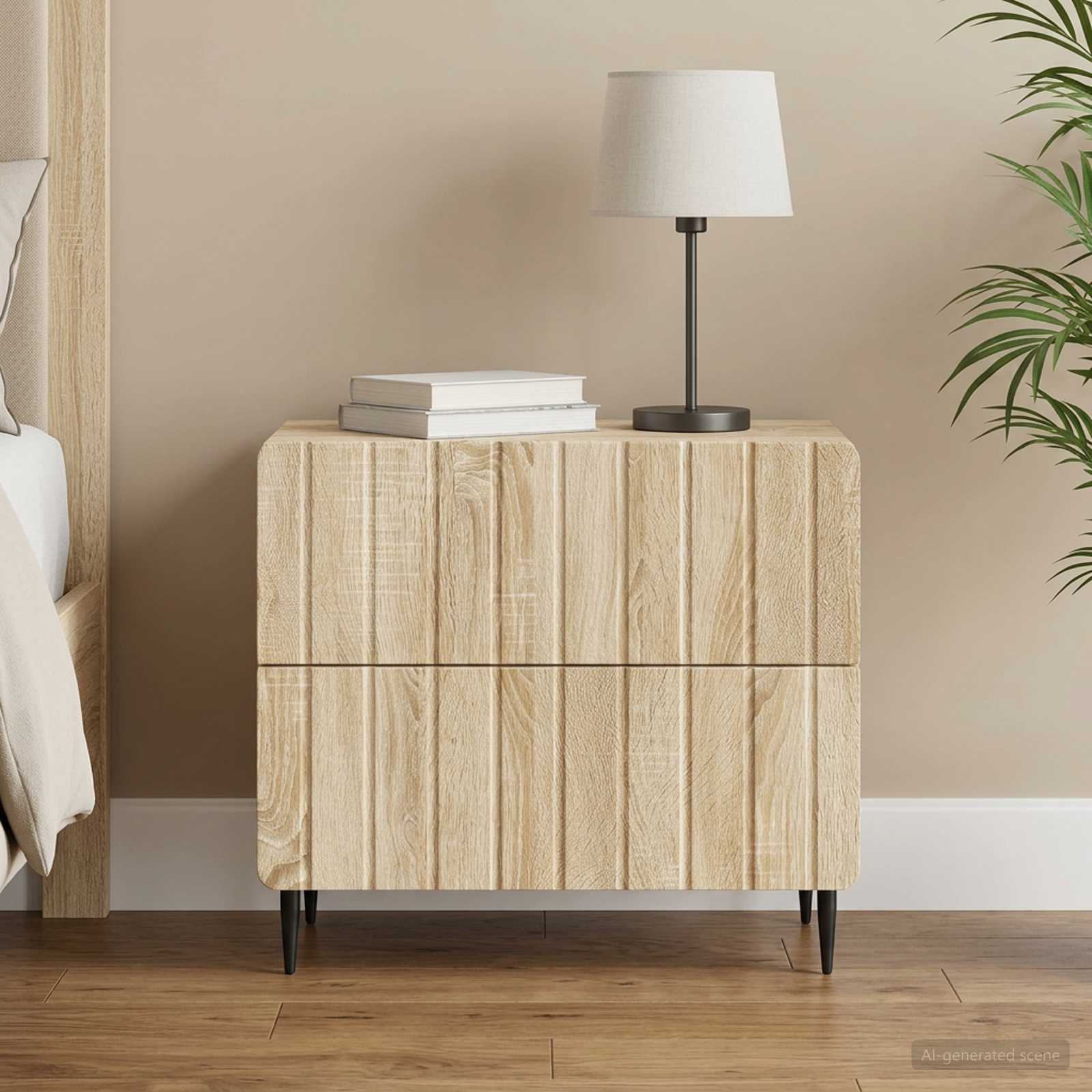 vidaXL Bedside Cabinet Sonoma Oak 62 x 34.5 x 49.5 cm Engineered Wood 1
