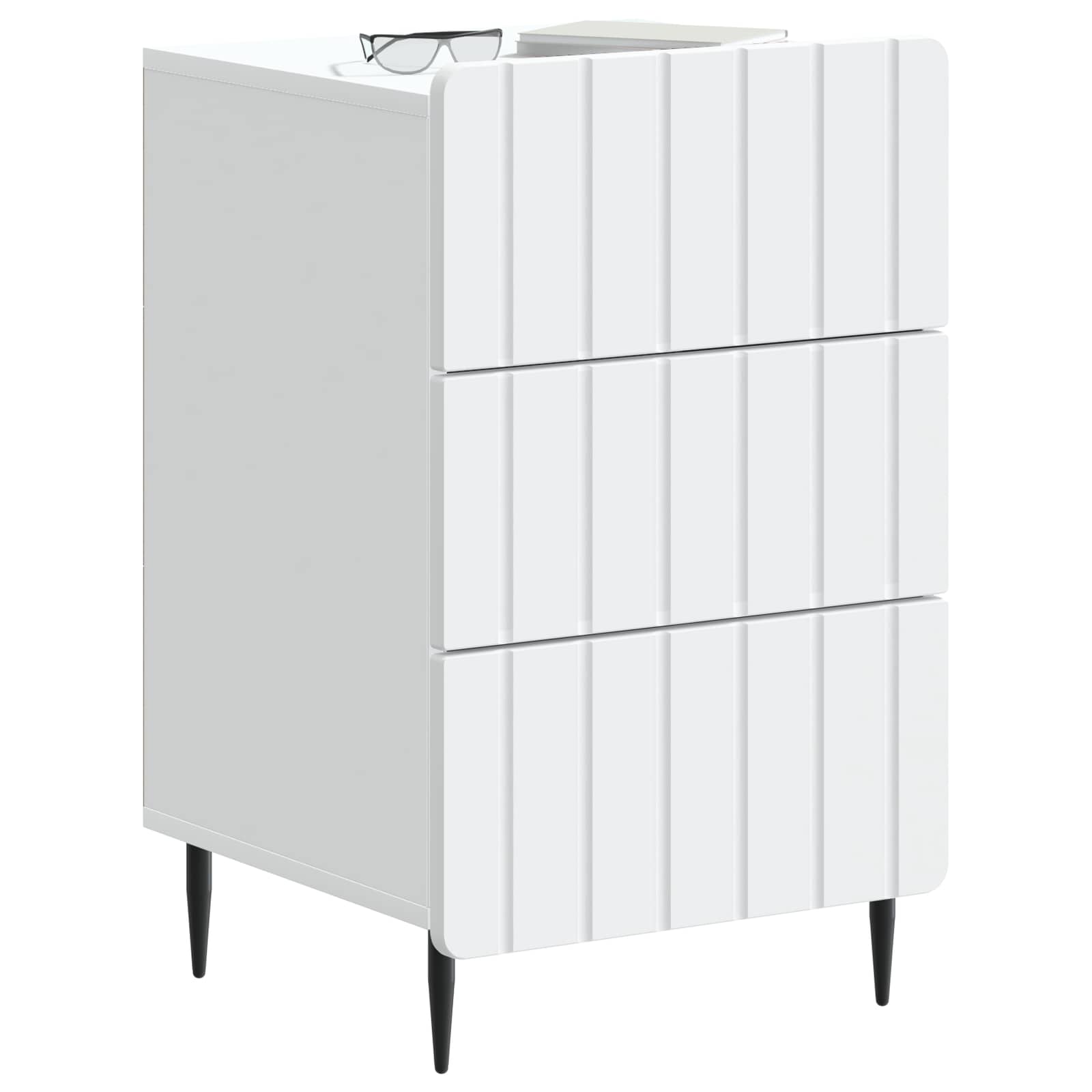 vidaXL Bedside Cabinet White 43x 41 x 68 cm Engineered Wood 3