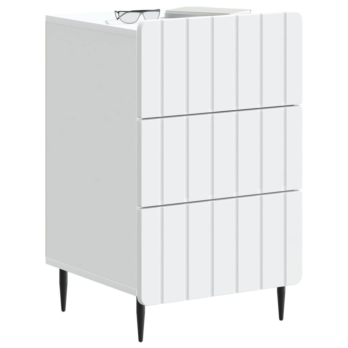 vidaXL Bedside Cabinet White 43x 41 x 68 cm Engineered Wood 3