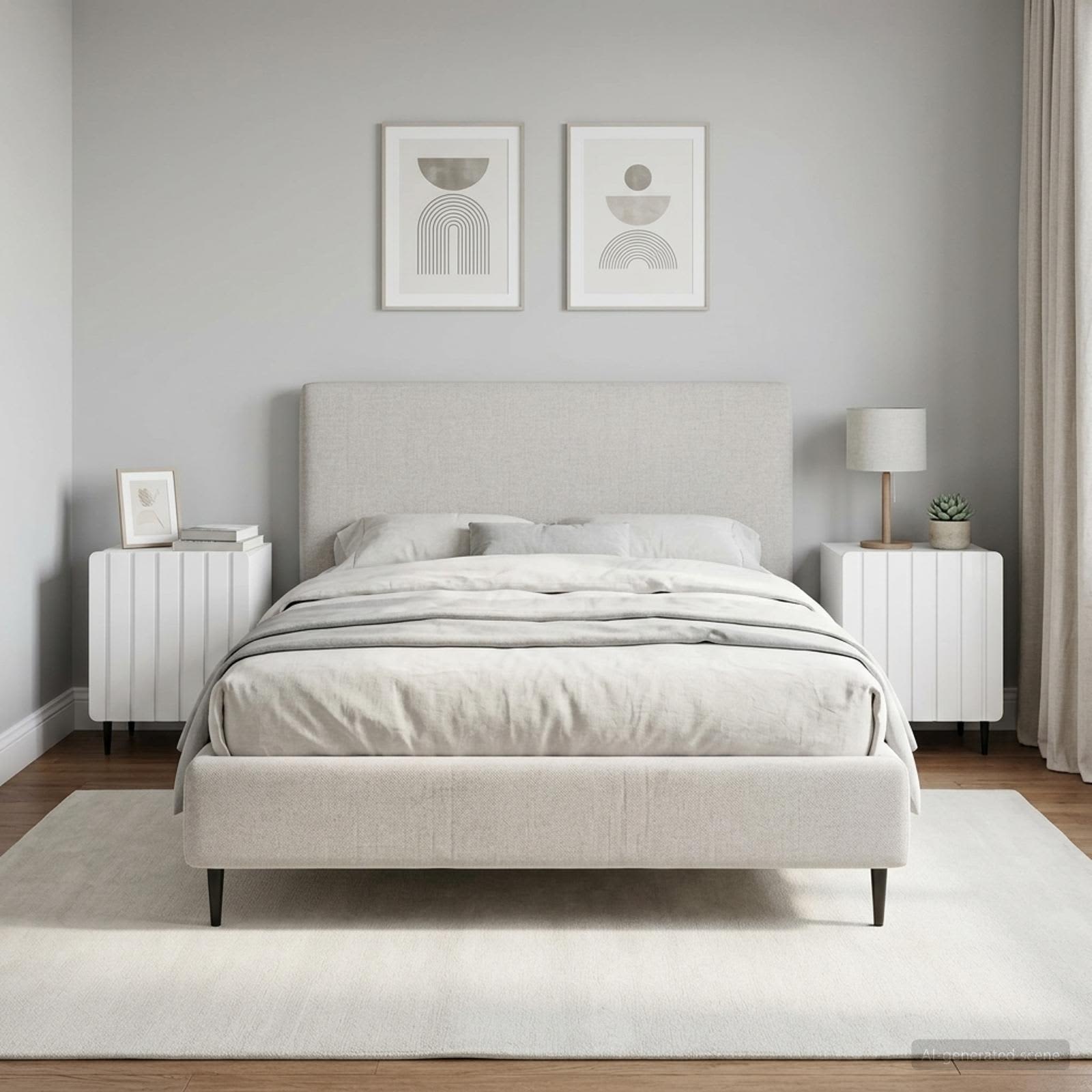 vidaXL Bedside Cabinet 2 pcs High Gloss White 43 x 34.5 x 52 cm 1