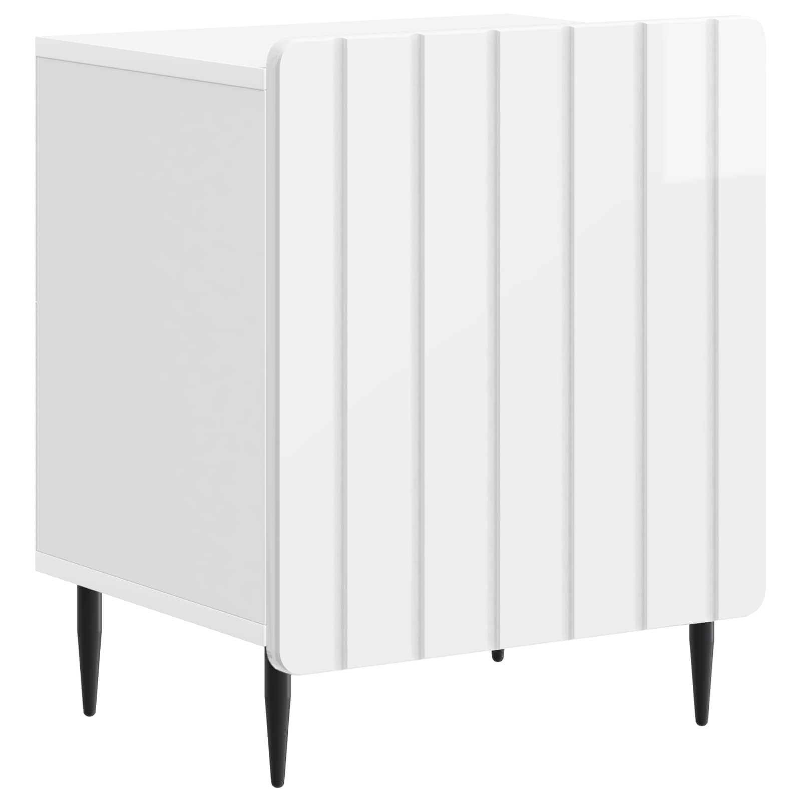 vidaXL Bedside Cabinet 2 pcs High Gloss White 43 x 34.5 x 52 cm 4