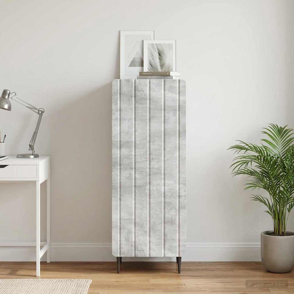 vidaXL Sideboard Concrete Grey 34.5 x 33 x 92 cm Engineered Wood 4