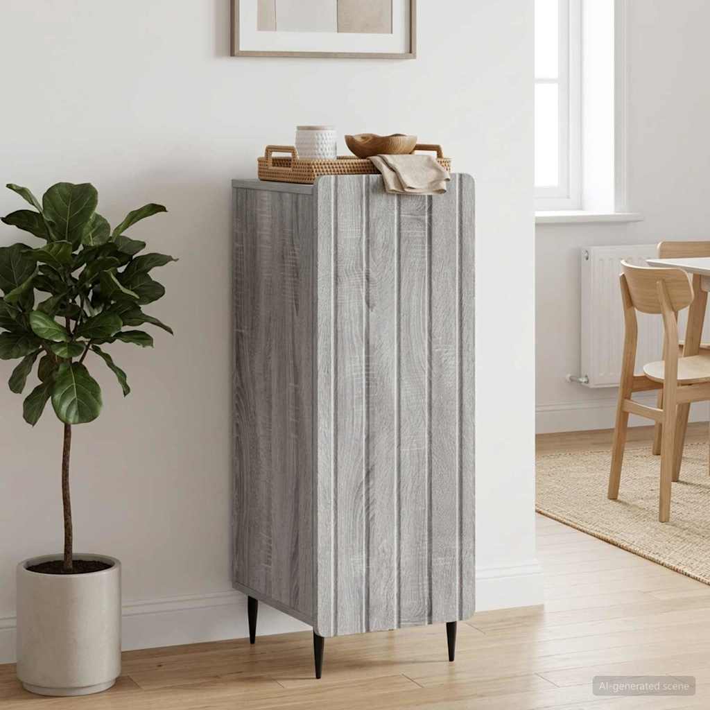 vidaXL Sideboard Grey Sonoma 34.5 x 33 x 92 cm Engineered Wood 1