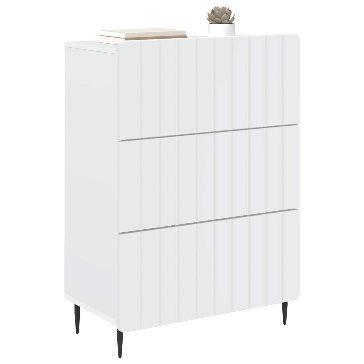 Drawer Cabinet 66 x 34.5 x 92 cm Engineered Wood White