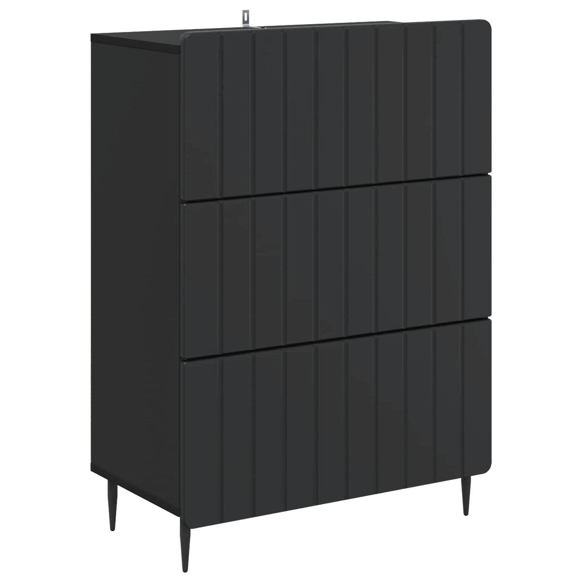 Drawer Cabinet Engineered Wood Black, image 2