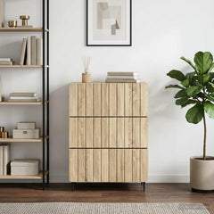 vidaXL Drawer Cabinet 66 x 34.5 x 92 cm Engineered Wood Sonoma Oak 1