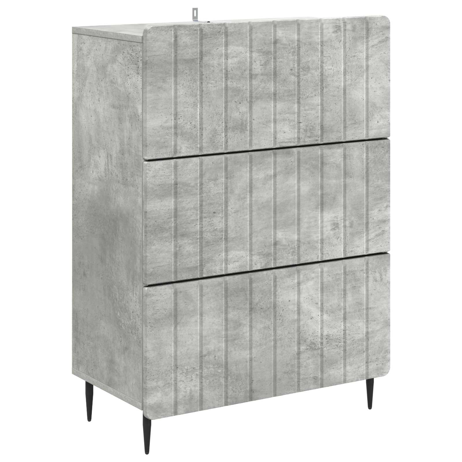 vidaXL Drawer Cabinet 66 x 34.5 x 92 cm Engineered Wood Concrete Grey 2