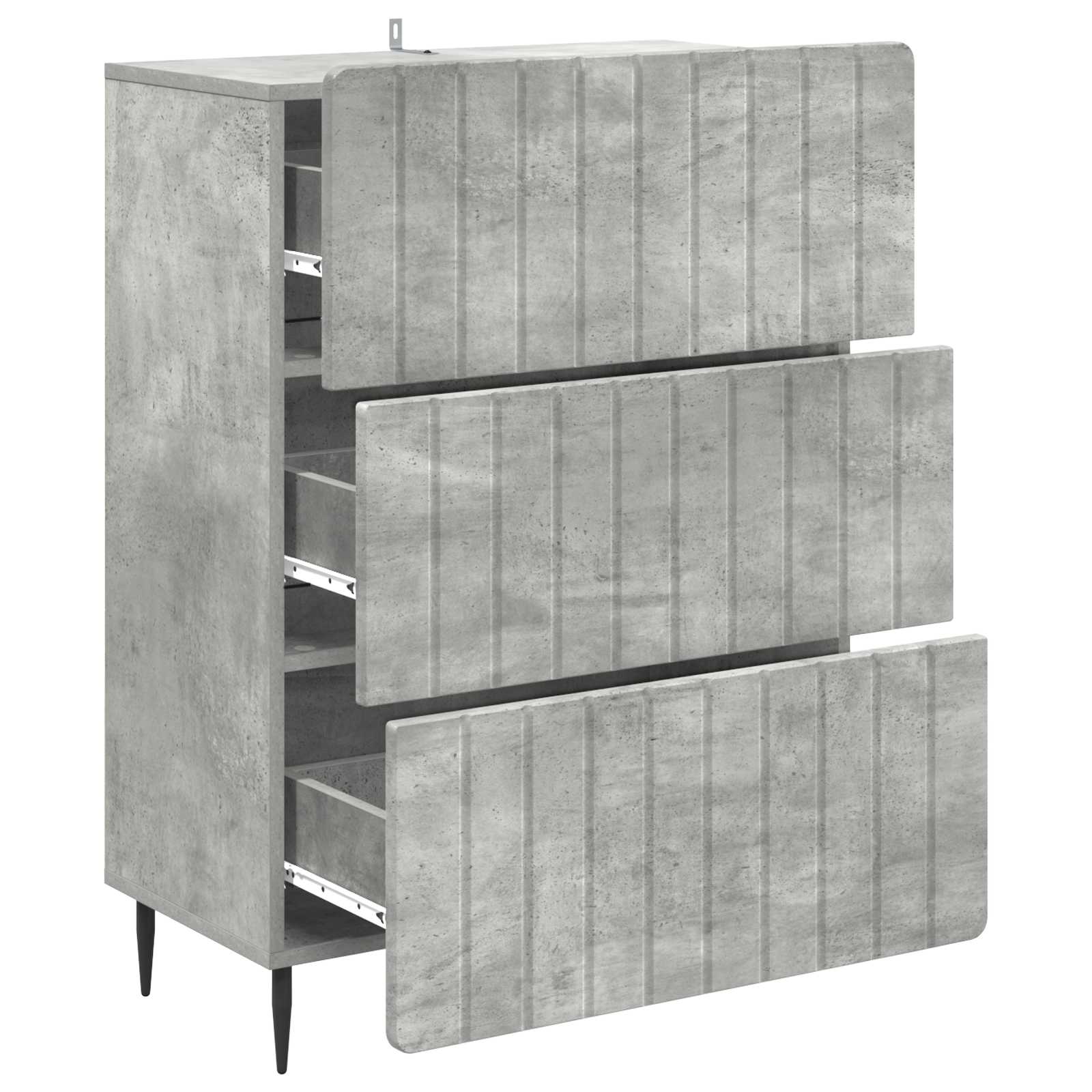vidaXL Drawer Cabinet 66 x 34.5 x 92 cm Engineered Wood Concrete Grey 5