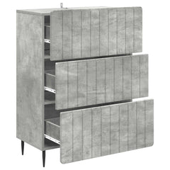 vidaXL Drawer Cabinet 66 x 34.5 x 92 cm Engineered Wood Concrete Grey 5