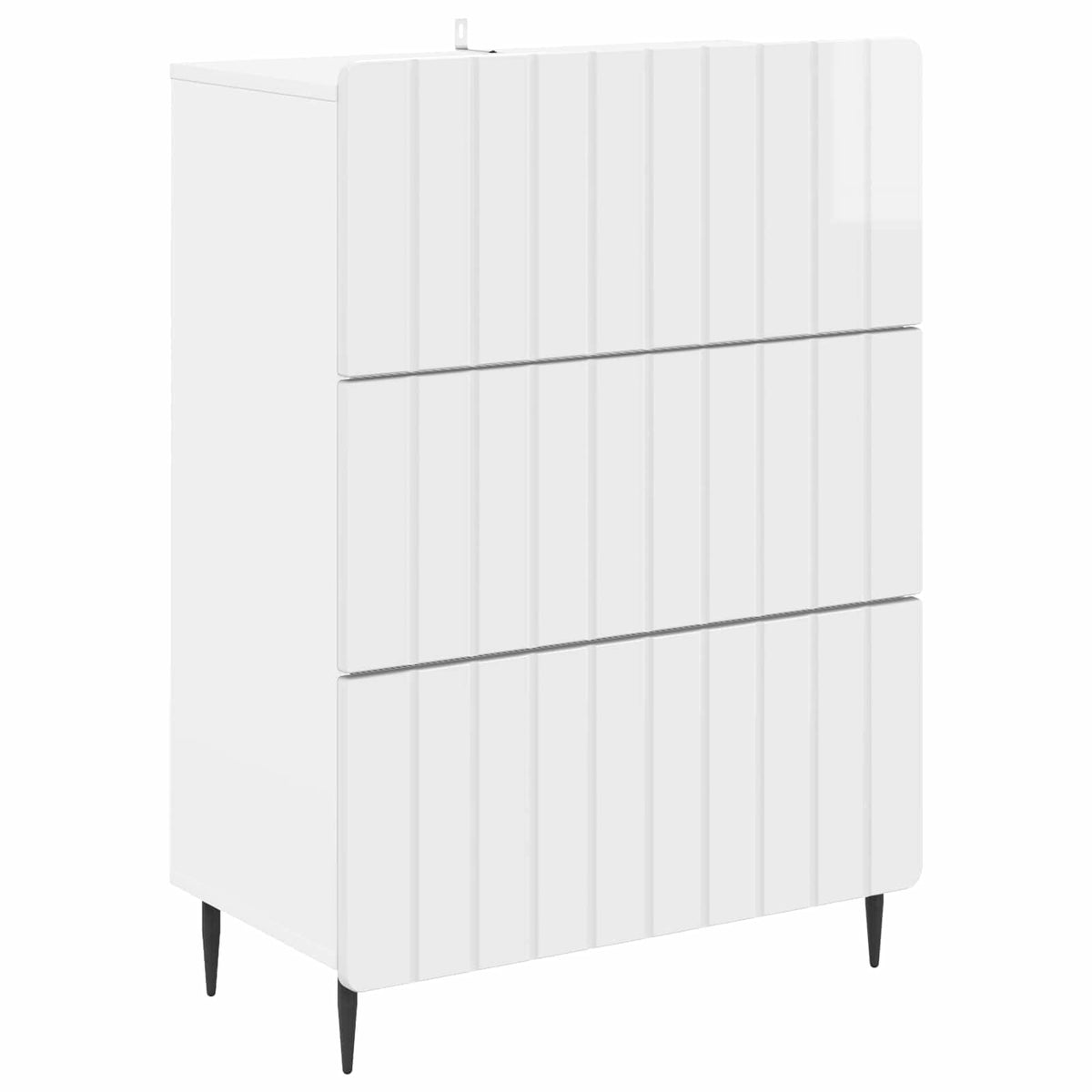 Drawer Cabinet 66 x 34.5 x 92 cm Engineered Wood High gloss white