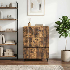 vidaXL Drawer Cabinet 66 x 34.5 x 92 cm Engineered Wood Smoked Oak 1
