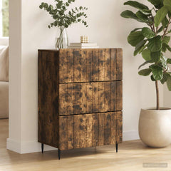 vidaXL Drawer Cabinet 66 x 34.5 x 92 cm Engineered Wood Smoked Oak 4