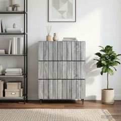 vidaXL Drawer Cabinet 66 x 34.5 x 92 cm Engineered Wood Grey Sonoma 4