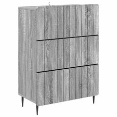 vidaXL Drawer Cabinet 66 x 34.5 x 92 cm Engineered Wood Grey Sonoma 2