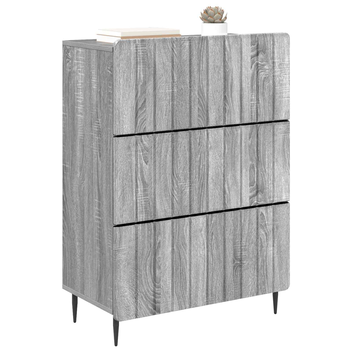 Drawer Cabinet 66 x 34.5 x 92 cm Engineered Wood Grey sonoma