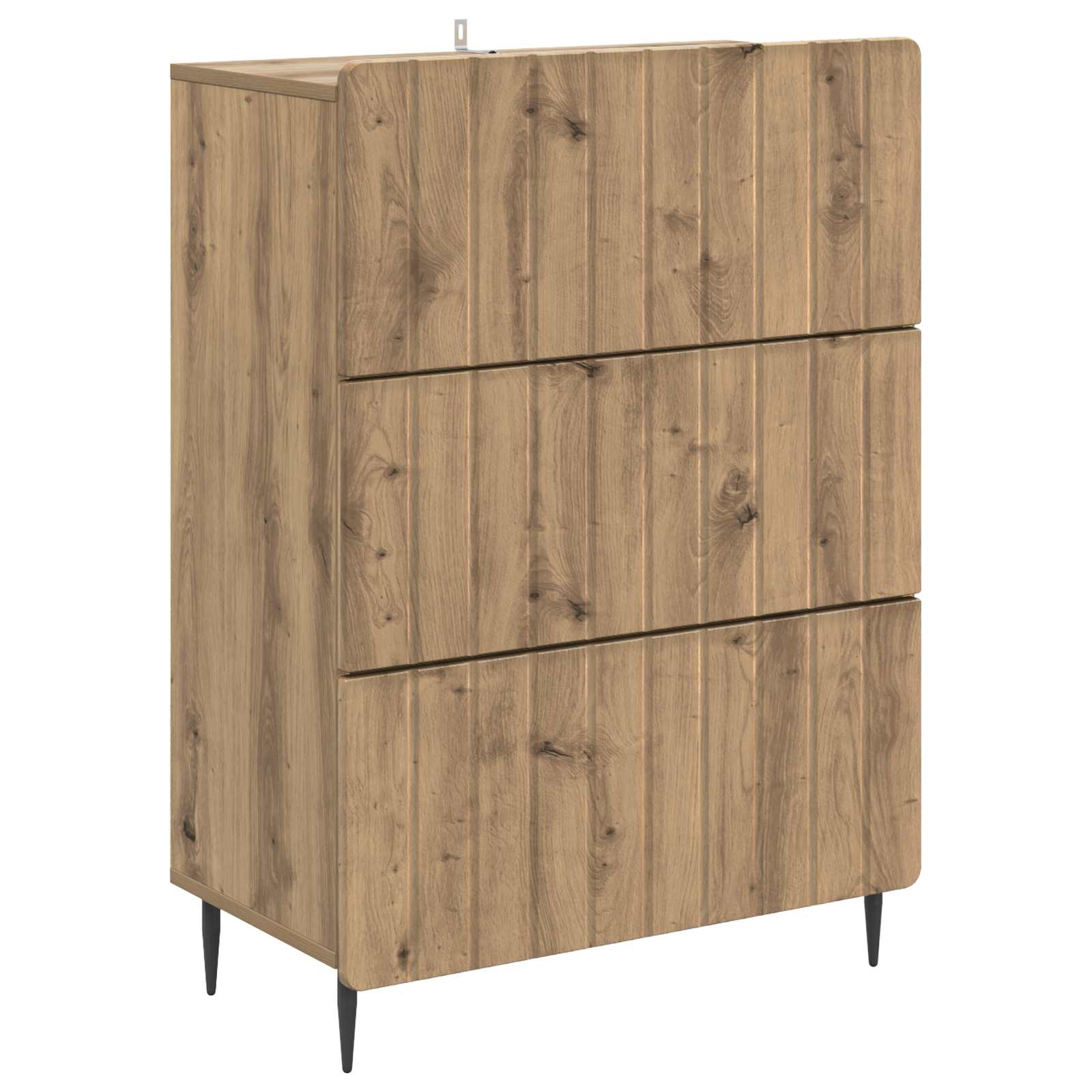 vidaXL Drawer Cabinet 66 x 34.5 x 92 cm Engineered Wood Artisan Oak 2