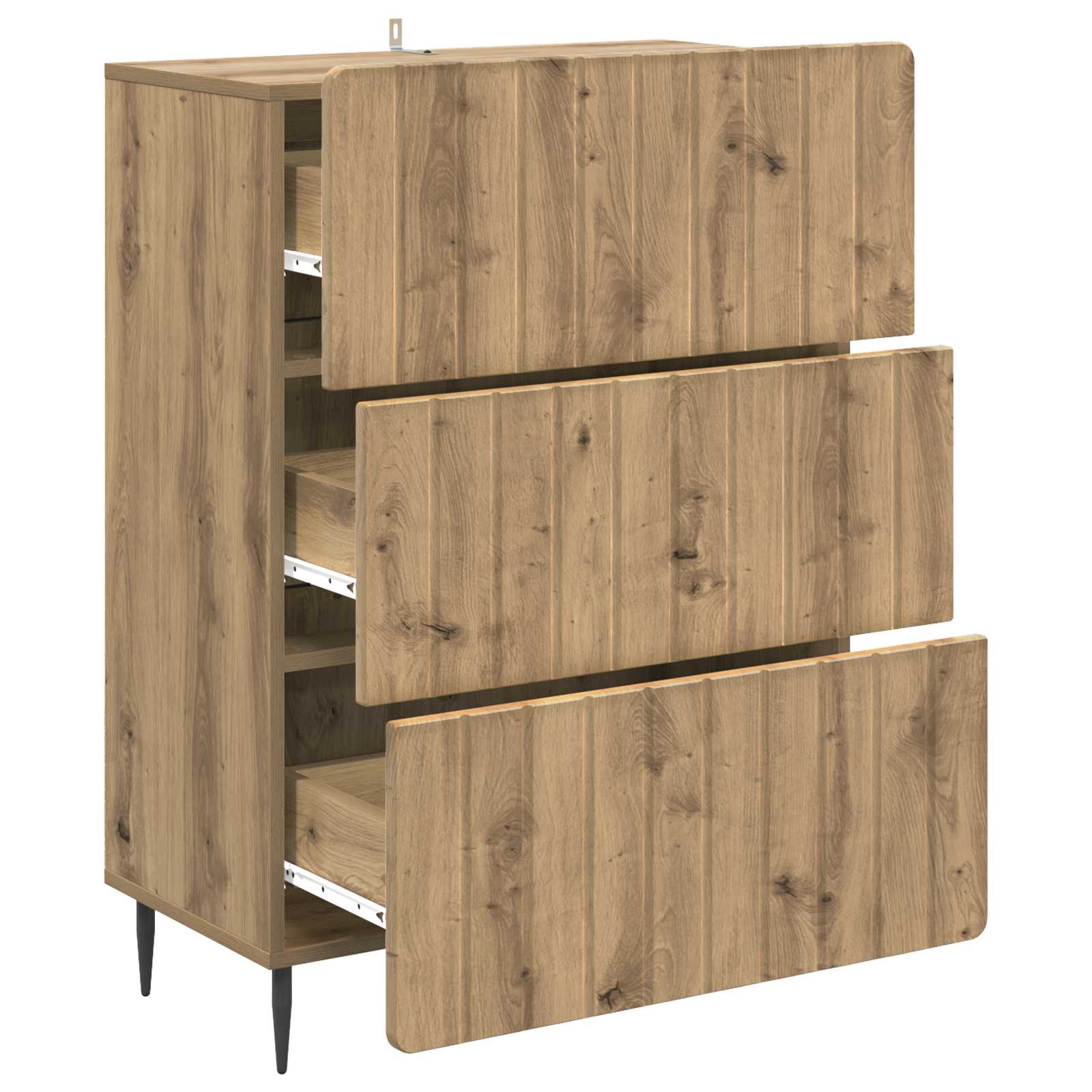 vidaXL Drawer Cabinet 66 x 34.5 x 92 cm Engineered Wood Artisan Oak 5