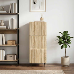 vidaXL Drawer Cabinet 33 x 34.5 x 92 cm Engineered Wood Sonoma Oak 4