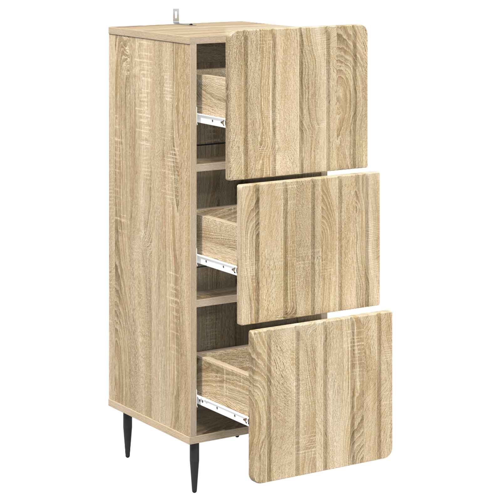 vidaXL Drawer Cabinet 33 x 34.5 x 92 cm Engineered Wood Sonoma Oak 5