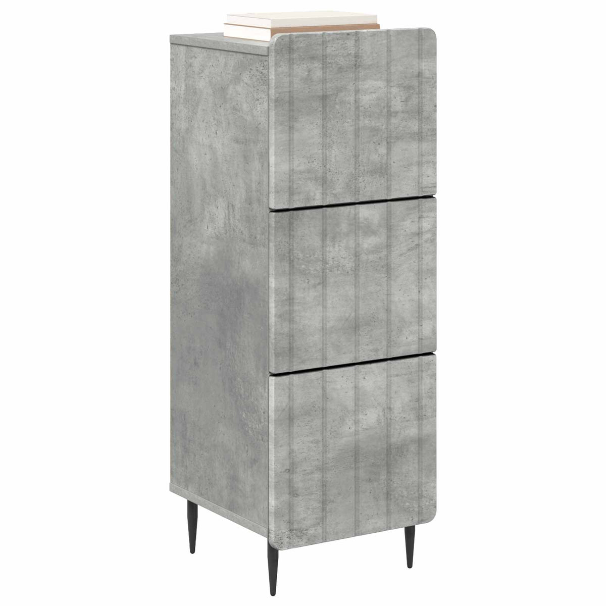 Drawer Cabinet 33 x 34.5 x 92 cm Engineered Wood Concrete grey