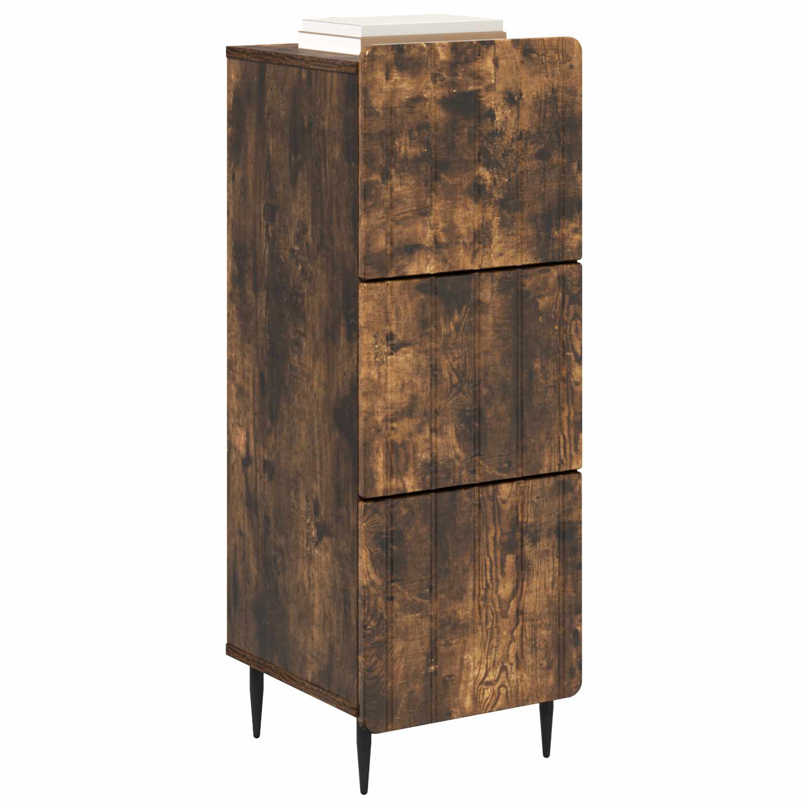 vidaXL Drawer Cabinet 33 x 34.5 x 92 cm Engineered Wood Smoked Oak 3