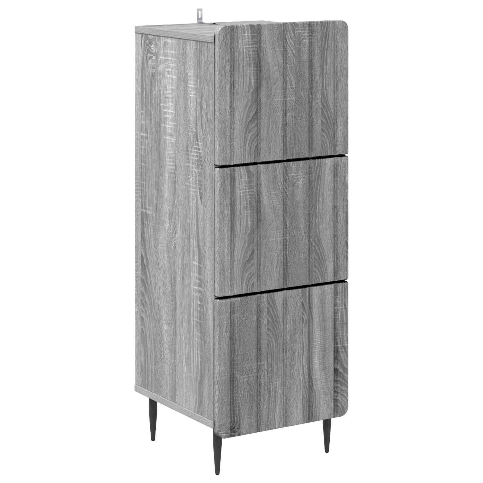 vidaXL Drawer Cabinet 33 x 34.5 x 92 cm Engineered Wood Grey Sonoma 2